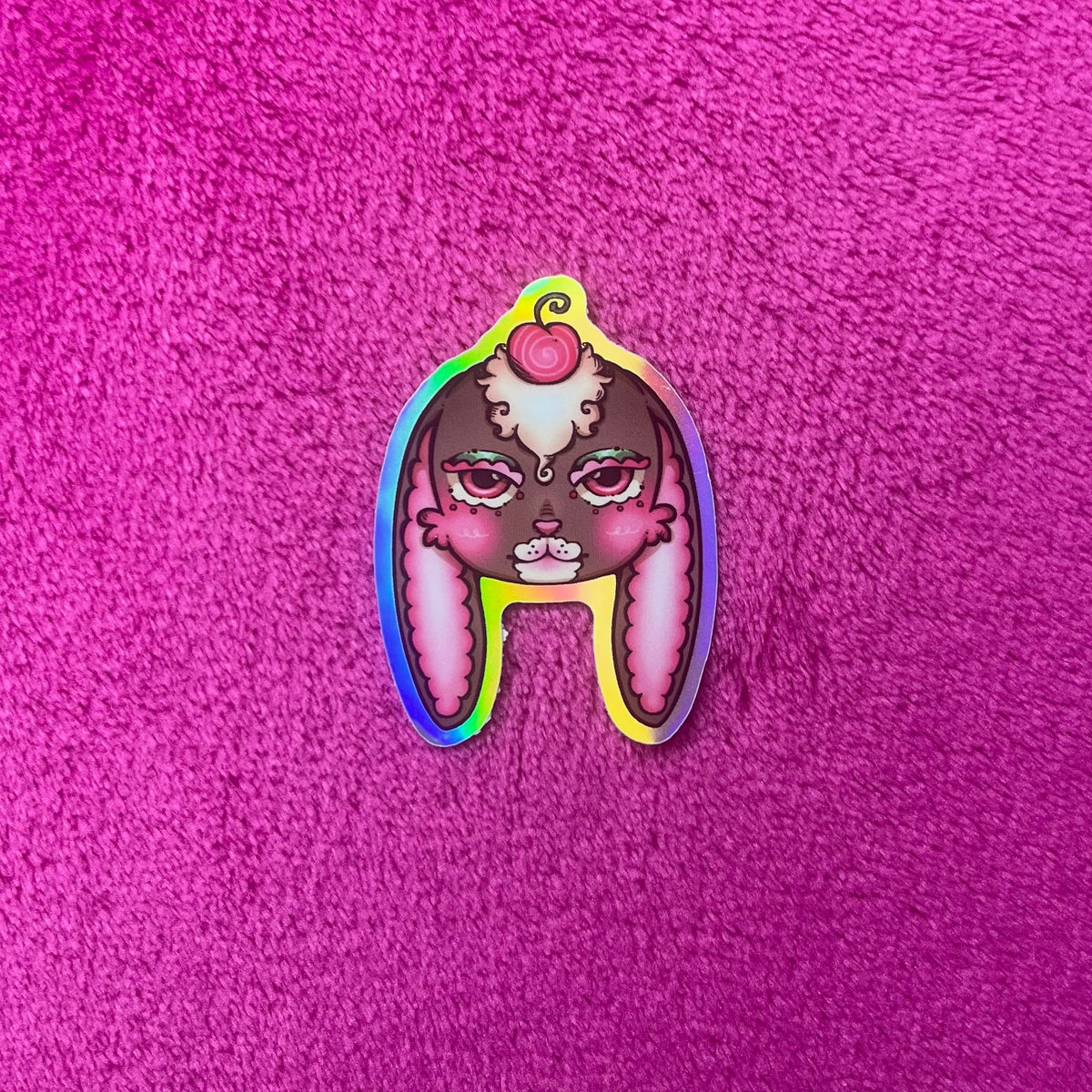Cherry-on-top bunny sticker