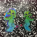 Gradient Alien keychain + sticker bundle